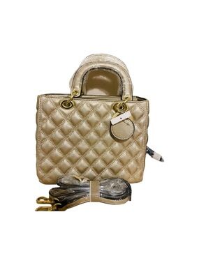 Quilted Metallic Gold Top-Handle Tote Bag FINAL PRICE DROP